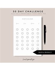 Image result for 30-Day Challenge Hard Template