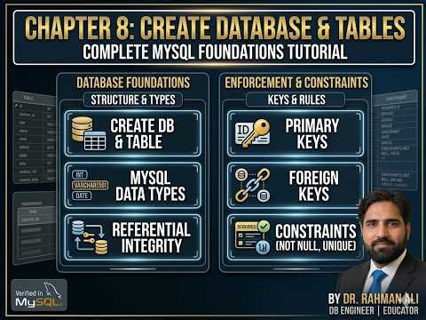 Chap 8 - MySQL Database Design: Creating Tables, Data Types, Constraints, & Keys (Full Tutorial)