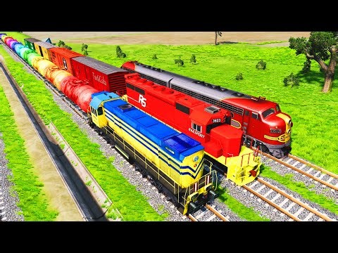 Longest Freight Trains High-Speed Accidents Derailments 😱 BEAMNG.Drive STREAM