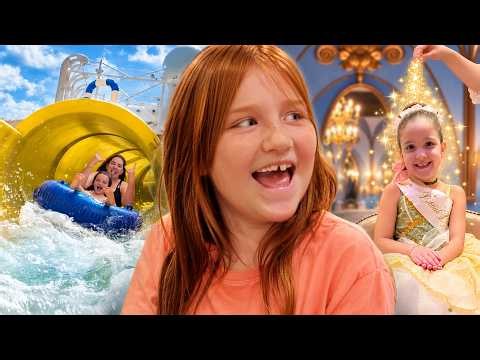 WATER SLiDES or PRiNCESS MAKOVER?!  Adley's Chooses the Day on a fun Disney Cruise with her Family!