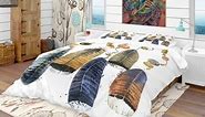 Designart 'Watercolor Feathers Set' Southwestern Bedding Set - Duvet Cover & Shams - Bed Bath & Beyond - 23506870