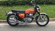 1972 Honda CB750K Flake Sunrise Orange, a very clean running motorcycle in a walk-around full sound!