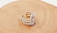 Women's Luxury Crown Design V Shape Ring 3 Layers