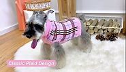 DILLYBUD Small Dog Sweaters, Dog Clothes Turtleneck Plaid Knitwear Pet Sweater Pullover for Puppy Doggie Cat Girls or Boys, Dog Apparel Coat for Fall Winter Cold Weather Indoor or Outdoor Size S,XS,M