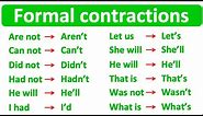 60+ FORMAL CONTRACTIONS | Learn with examples