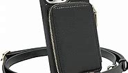 ZVE for iPhone 14 Pro Crossbody Wallet Case, Card Holder Zipper Phone Case with Wrist Strap, RFID Blocking Leather Purse Gift for Women Compatible with iPhone 14 Pro, 6.1 inch, 2022-Black
