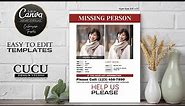 Missing Person Flyer | Canva Flyer Template | MPF100
