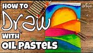 ART VIDEO: How to draw with OIL PASTELS (Sun Landscape lesson) with Kerri Bevis #artlife​ #art