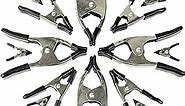 Wellmax 16PC Nickel-Plated Metal Spring Clamps Set - Heavy Duty Clips for Woodworking, Photography Backdrops, and More - Includes 8pc 2 Inch, 4pc 4 Inch, and 4pc 6 Inch Clamps