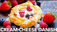 Cream Cheese Danish Pastry Recipe with Berries & Lemon Glaze