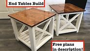 Farmhouse end table build (Free plans in description)