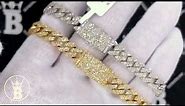 10MM Diamond Cuban Bracelet in 10K Gold | White or Yellow | Real Iced Out Jewelry