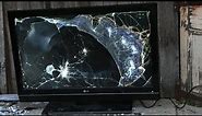 Smashing an LG 42LC7D AB 42" LCD Television
