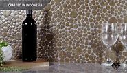 Merola Tile Pebble Brownstone 11 in. x 11 in. Porcelain Mosaic Tile (8.6 sq. ft./Case) FKOPS720