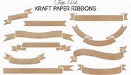Kraft Paper Ribbons Banners Clip Art