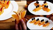 2 Simple Orange Art | Fruit Carving Garnish | Food Decoration | Party Garnish