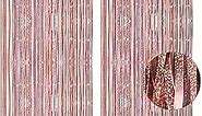 Rose Gold Tinsel Curtain Party Backdrop - GREATRIL Foil Fringe Curtain Streamers for Bachelorette Party Decorations Bride Be Girls Party Streamers 2 Packs (Rose Gold)