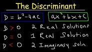How To Determine The Discriminant of a Quadratic Equation