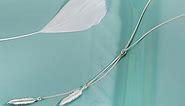 SA SILVERAGE 925 Sterling Silver Two Feathers Pendant Necklace for Women Girls Gift