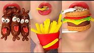 Asmr SUGARCRAFT EMOJI Food eating Burgers CHICKEN SANDWICHES Fries Sausages Cake mukbang sounds