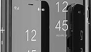 Asdsinfor Galaxy S8 Plus Case Slim Stylish Luxury Make Up Mirror Case Multi-Function Flip with Stand Case Cover for Samsung Galaxy S8 Plus Mirror PU Black QH