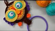 Crochet Towel Holder Using Old CD,Owl Towel Hanger, Towel Hanger, Home Decor !!!!