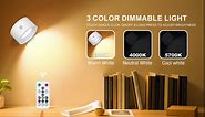 LED Magnetic Wall Light, Rechargeable Battery, 3 Color Temperatures & RGB, Dimmable, 360° Rotation, Removable Clamp, Remote/Touch Control Sconces (1-Pack, Black)