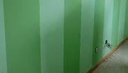 Before & After!! #stripedwall #stripes #beforeafterhome #beforeandafter #behrpaint #Behrmarquee | Savage DIY Mom