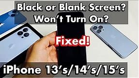 iPhone 13's/14's/15's: Black Screen, Display Won't Turn On? FIXED - Watch This First!