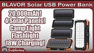 BLAVOR Solar Power USB Battery Bank with 4 Panels and Camp Light - Review