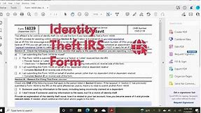 Identity Theft IRS Form - How To File IRS Identity Theft Affidavit Form 14039