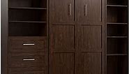BESTAR Pur Full Murphy Bed with Shelving and Drawers, 120-inch Space-Saving Wall Bed with Storage