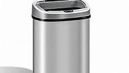 Meet perfect 13 Gallon Trash Can Automatic Kitchen Garbage Can with Lid Touchless Sensor Waste Bin Slim No Touch Stainless Steel Trash Can for Home, Living Room, Bedroom, Office, 50 Liter- Silver