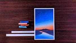 Easy Soft Pastels Drawing for beginners/ Sunset Sky/ River Reflection Scenery - Art Artistry