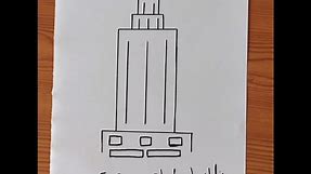 How To Draw - Empire state building outline # easy drawing # art #🙏