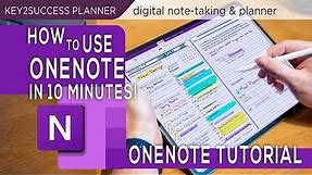 OneNote Basics Tutorial Note taking Digital Planning