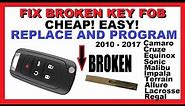 How to fix GM Switchblade Key Fob Cheap and Easy! Move Key to New Fob & Program it! Chevy Buick GMC