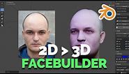 2D TO 3D FACE-BUILDER IN BLENDER!