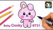 How to Draw BT21 BABY Cooky | BTS Jungkook Persona