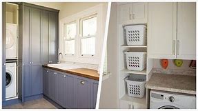 75 Laundry Room With Beige Walls And Blue Walls Design Ideas You'll Love ♡