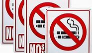 No Smoking Signs For Business, 4 Pack of Aluminum 40 MIL Waterproof Reflective Rust-Resistant No Smoking Stickers No Vaping Sign UV Printed 7 By 10 Inches