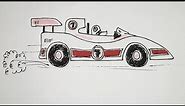 Kako nacrtati Trkacki Auto(Formulu) /How to draw a Racing Car (Drag Racer)