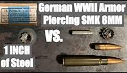 SMK 8mm Mauser Penetration test (Steel)
