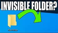 Make An Invisible Folder In Windows 10/Windows 11