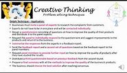 Creative Thinking Problemsolving techniques