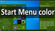 How to Change the Start menu and Action Center color in Windows 10