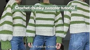 Crochet chunky sweater tutorial I Kenikse Crochet