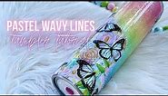 Pastel Wavy Lines | Rainbow Glitter Ombré Tumbler Tutorial