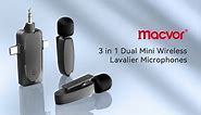 macvor 3 in 1 Wireless Lavalier Microphones