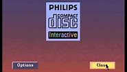 Philips CD-i system start-up menu and "Philips Interactive Media" logo